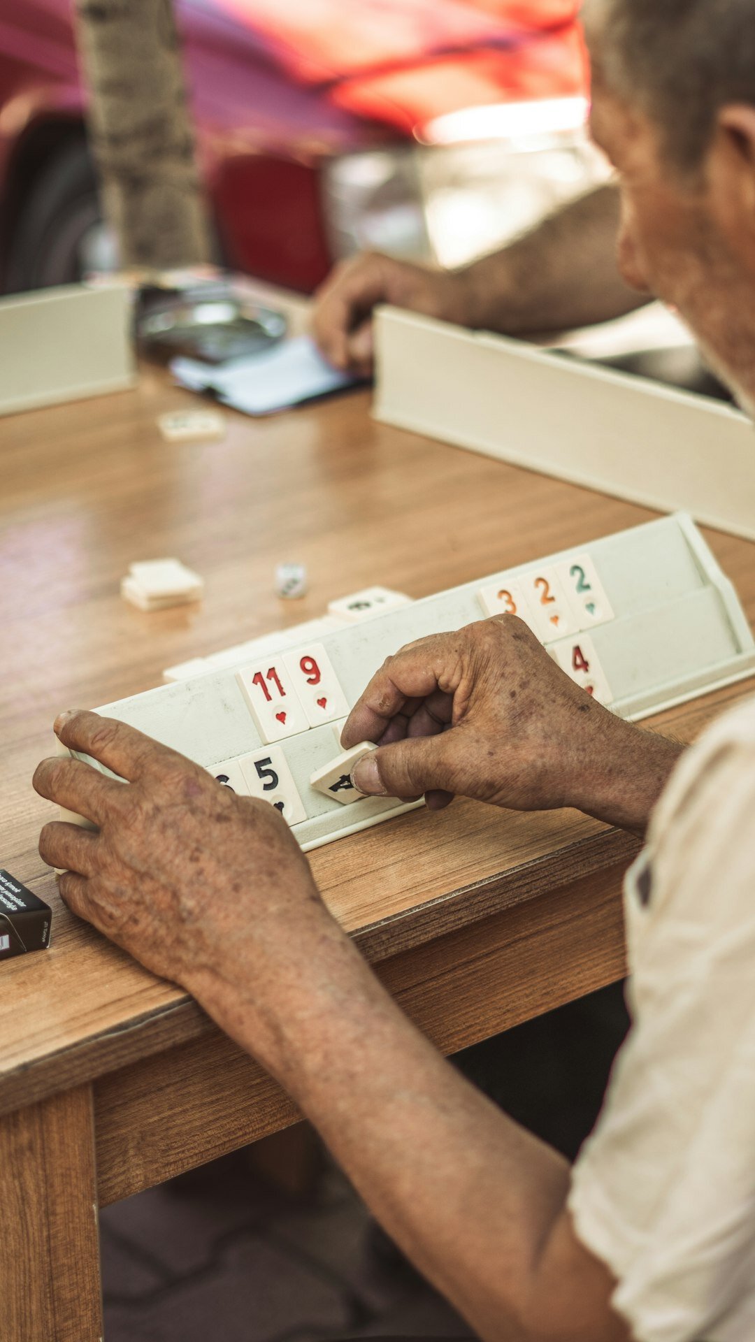 seniors playing cards
